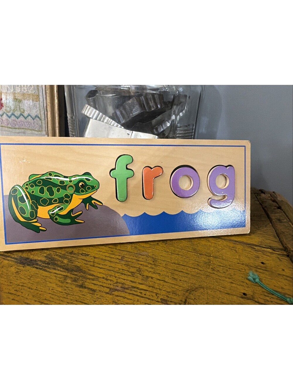 Vintage Wood Frog Childrens Pull Toy And Wood Frog puzzle - Picture 7 of 10